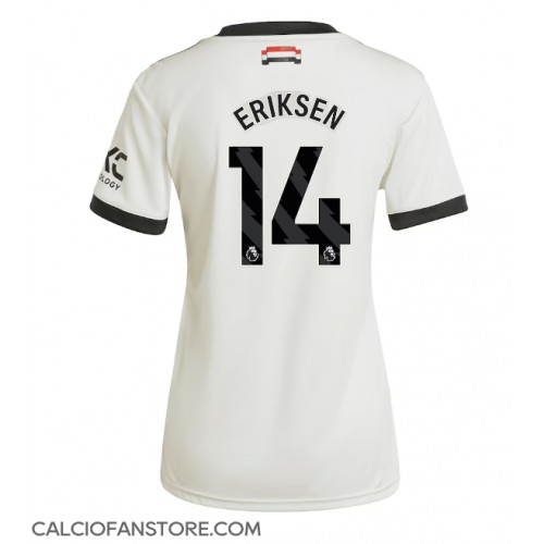Maglia Calcio Manchester United Christian Eriksen #14 Terza Divisa Donna 2024-25 Manica Corta